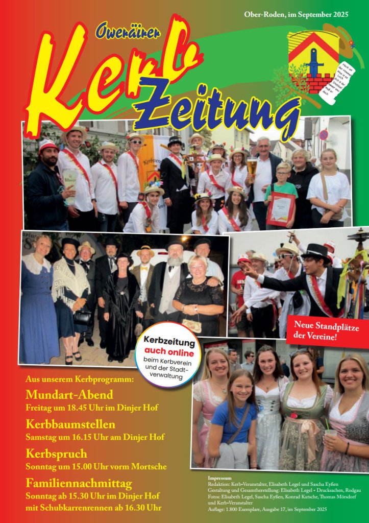 Kerb Ober-Roden 2025 Kerbzeitung Kerbprogramm