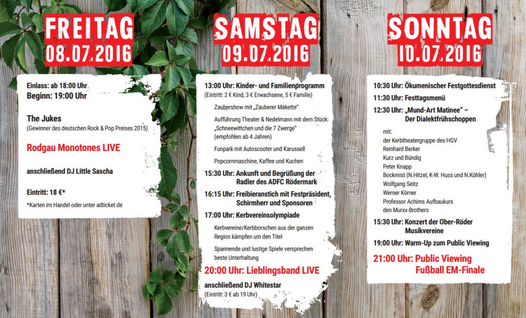 Zeltfest Gesamtprogramm